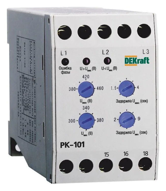 Реле контроля фаз РК-101 380В тип 01 DEKraft 23300DEK