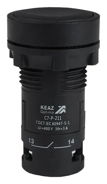 Кнопка OptiSignal Compact D22 С7-P-211 черн. 1НО+1НЗ XB7NA25 КЭАЗ 362043