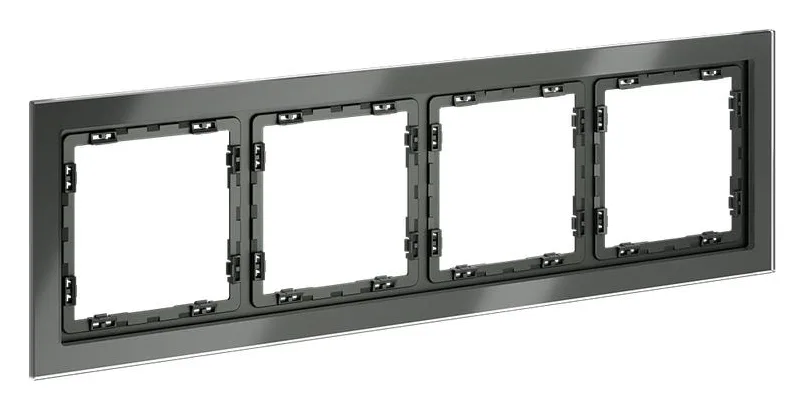 Рамка 4-м S70 стеклян. титан Voltum VLS110406
