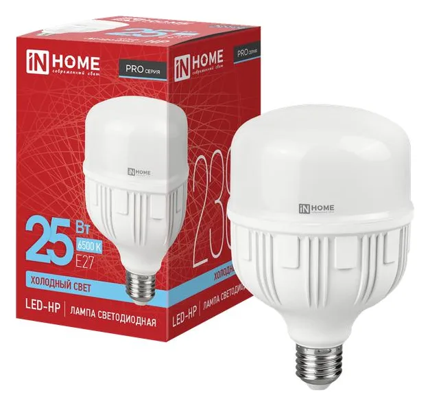 Лампа светодиодная высокомощная LED-HP-PRO 25Вт цилиндр 6500К холод. бел. E27 2380лм 230В IN HOME 4690612031064