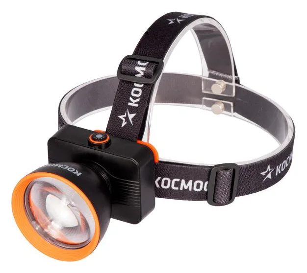 Фонарь налобный аккум. 15Вт Laser LED/ 3000мА.ч ABS пластик линза Френеля КОСМОС KOC533Lit