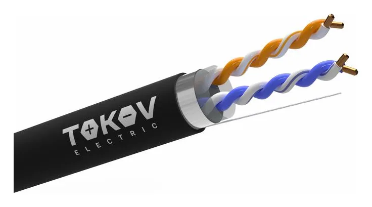 Кабель витая пара F/UTP 2х2х24AWG кат.5E PE outdoor 305м (м) TOKOV ELECTRIC TKE-C05-F22-5E-305-OD