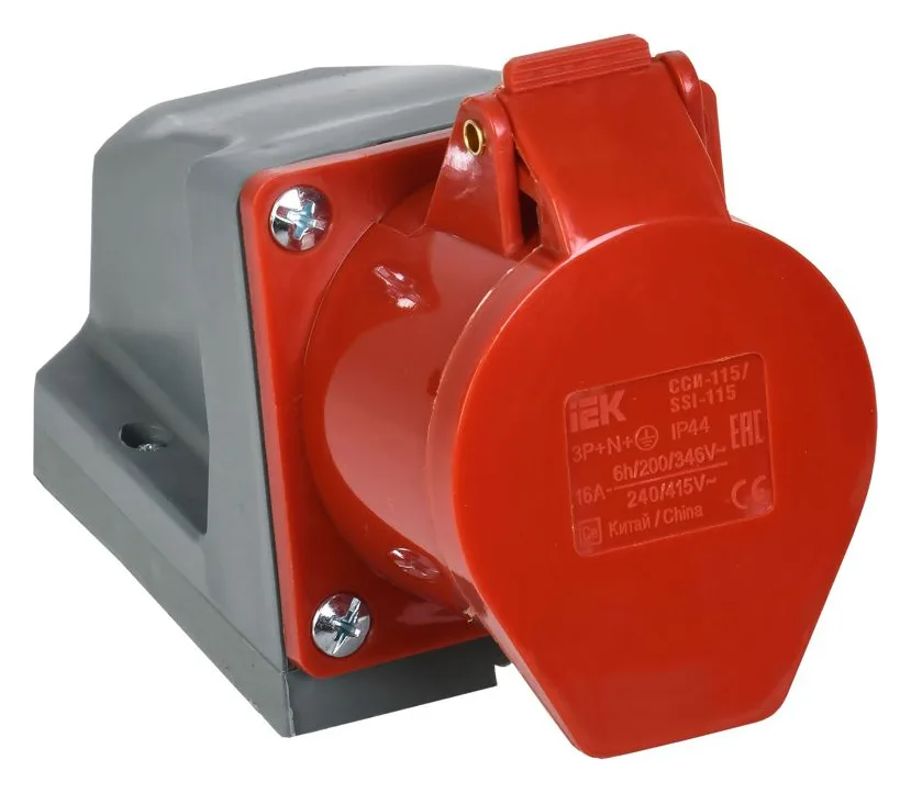 Розетка ОП ССИ-115 16А 3P+PE+N 380В IP44 IEK PSR12-016-5