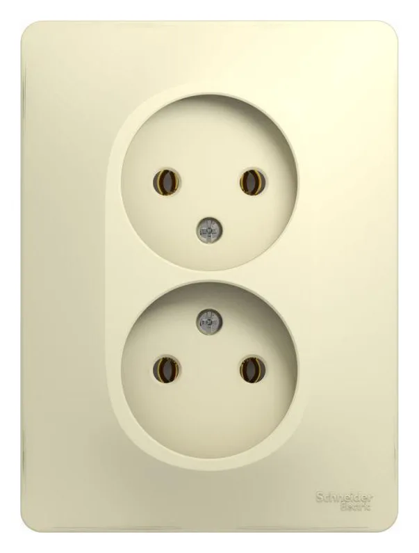 Розетка 2-м СП Glossa 16А IP20 без заземл. беж. SE GSL000220