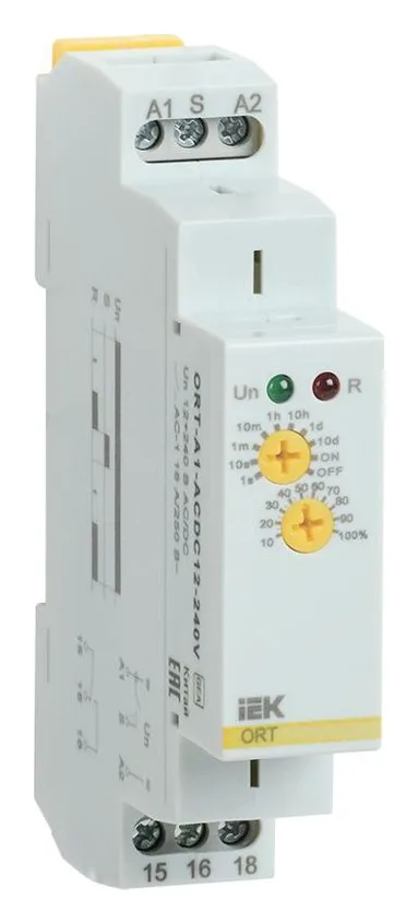 Реле задержки включения ORT 1 контакт 12-240В AC/DC IEK ORT-A1-ACDC12-240V