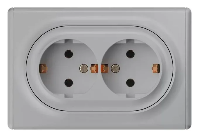 Розетка 2-м СП Florence 16А IP20 с заземл. винт. клеммы сер. 1E10401302 OneKeyElectro 2172836