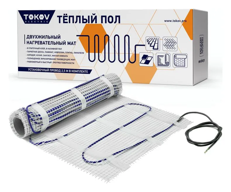 Комплект "Теплый пол" (мат) 150Вт/кв.м 6кв.м TOKOV ELECTRIC TKE-MAT150-900-6