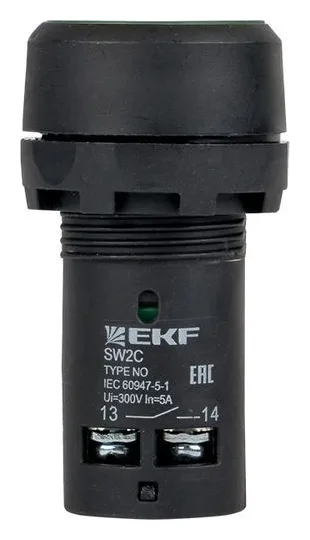 Кнопка SW2C-11 с фиксацией зел. NO+NC PROxima EKF sw2c-11f-g
