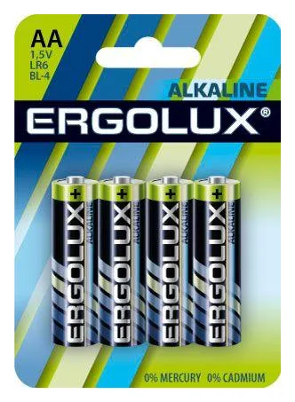 Элемент питания алкалиновый AA/LR6 1.5В Alkaline BL-4 (блист.4шт) Ergolux 11748