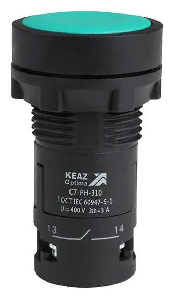 Кнопка с фиксацией OptiSignal Compact D22 С7-PH-310 зел. 1НО XB7NH31 КЭАЗ 362062