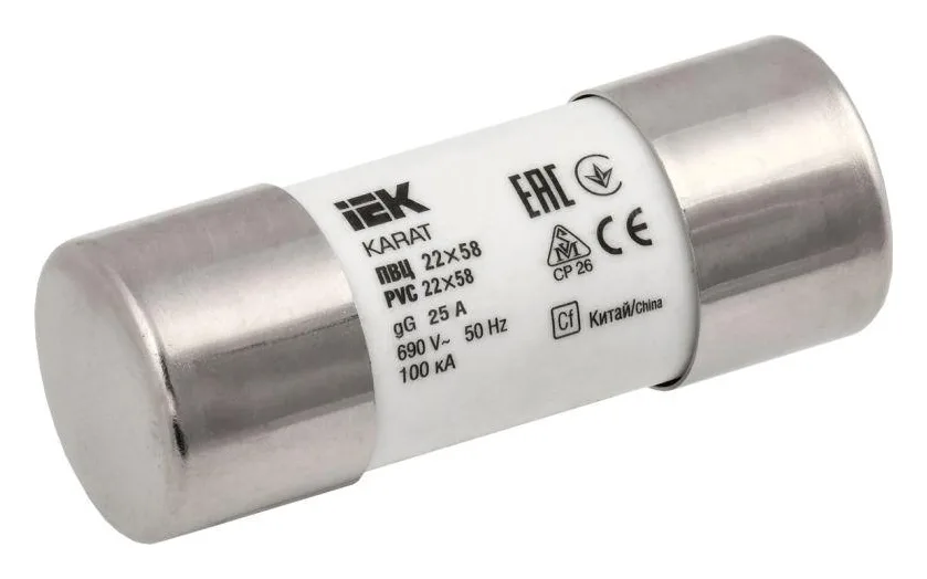 Вставка плавкая цилиндрическая ПВЦ 22х58 25А KARAT IEK MFL30-025