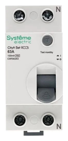 Выключатель дифференциального тока (УЗО) 2п 63А 100мА тип AC City9 Set 230В SE C9R56263