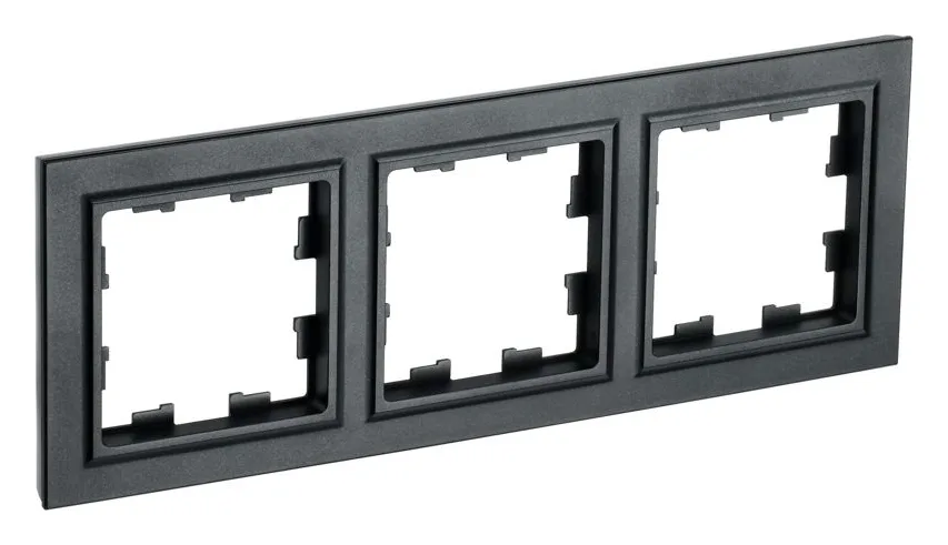 Рамка 3-м BRITE РУ-3-БрЧ черн. IEK BR-M32-K02