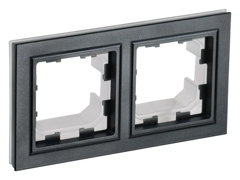 Рамка 2-м IP44 BRITE РУ-2-БрЧ-44 черн. IEK BR-M22-44-K02