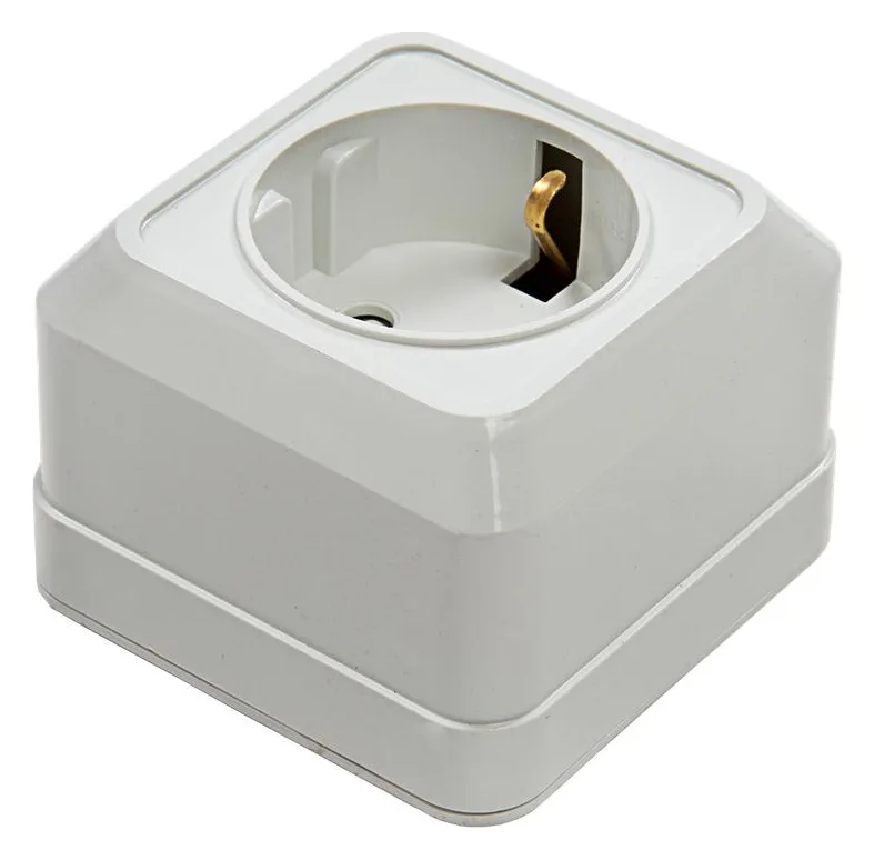 Розетка 1-м BOLLETO защ. шторки с заземл. накл. 7028х бел. ASD / IN HOME 4690612000954