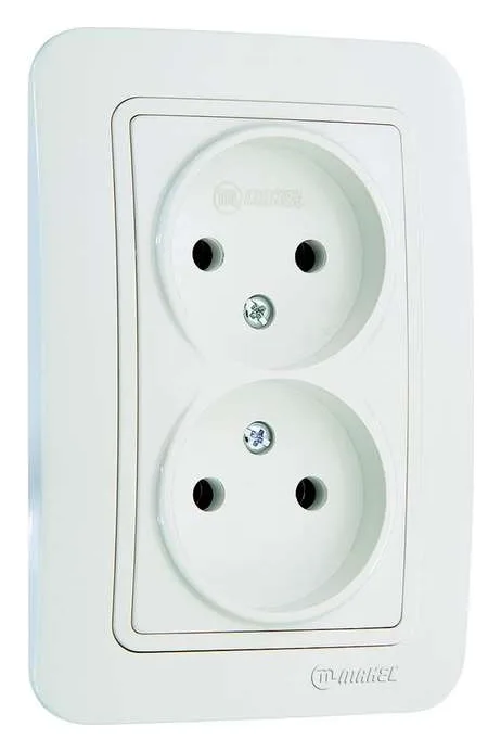Розетка 2-м СП Lillium 16А IP20 без заземл. бел./бел. Makel 70017