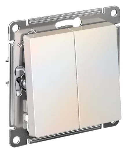 Выключатель 2-кл. СП AtlasDesign 10А IP20 (сх. 5) 10AX механизм жемчуж. SE ATN000451