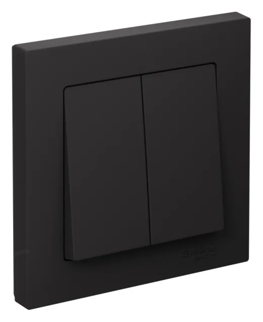 Выключатель 2-кл. СП AtlasDesign 10А IP20 (сх. 5) 10AX в сборе карбон SE ATN001052