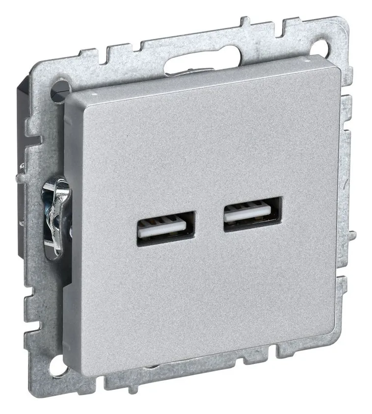 Розетка BRITE USB A+A 3.1А РЮ10-1-БрА механизм алюм. IEK BR-U21-D31-K47