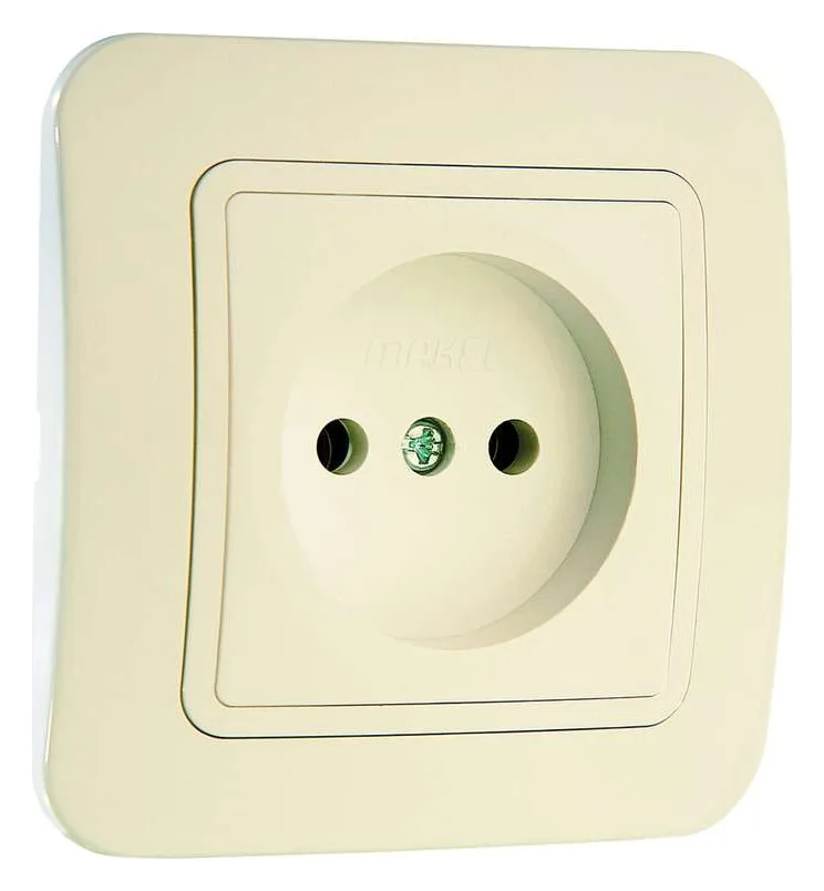 Розетка 1-м СП Lillium 16А IP20 без заземл. крем./крем. Makel 70222