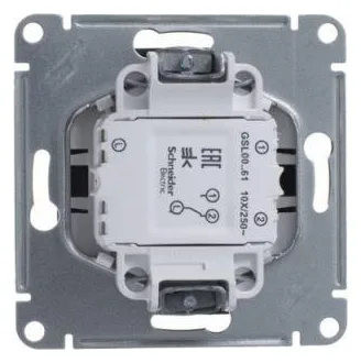 Переключатель проходной 1-кл. СП Glossa 10А IP20 (сх. 6а) 10AX механизм антрацит SE GSL000761