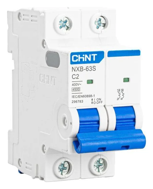Выключатель автоматический модульный 2п C 2А 4.5кА NXB-63S (R) CHINT 296783