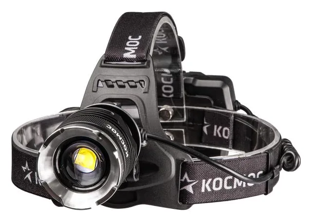 Фонарь налобный аккум. 10Вт P70 LED/Li-ion18650 3х1200мА.ч алюм. КОСМОС KOC853Lit