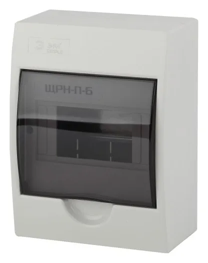 Бокс навесной ЩРН-П-6 6мод. IP41 пластик SIMPLE NO-box_simple-plastic_6_surface BOXS06 Эра Б0041522