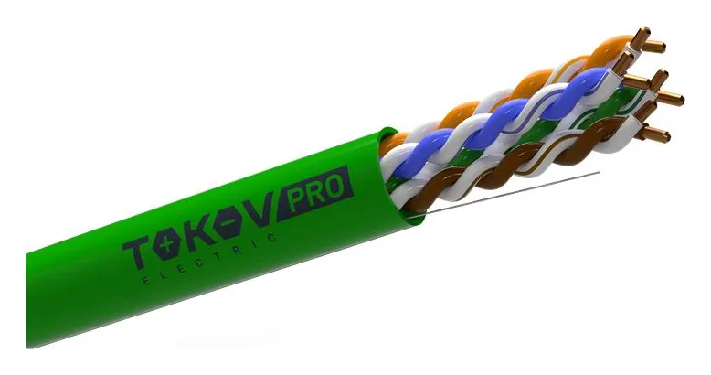 Кабель витая пара U/UTP 4х2х24AWG(0.52мм) кат.5E PVCLS нг(А)-LSLTx indoor Fluke tested 305м (м) PRO TOKOV ELECTRIC TKP-C11-U42-5E-RU-LSLTx