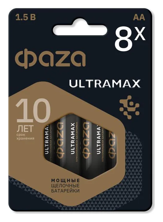 Элемент питания алкалиновый AA/LR6 1.5В ULTRAMAX BL-8 (уп.8шт) ФАZА 5064676