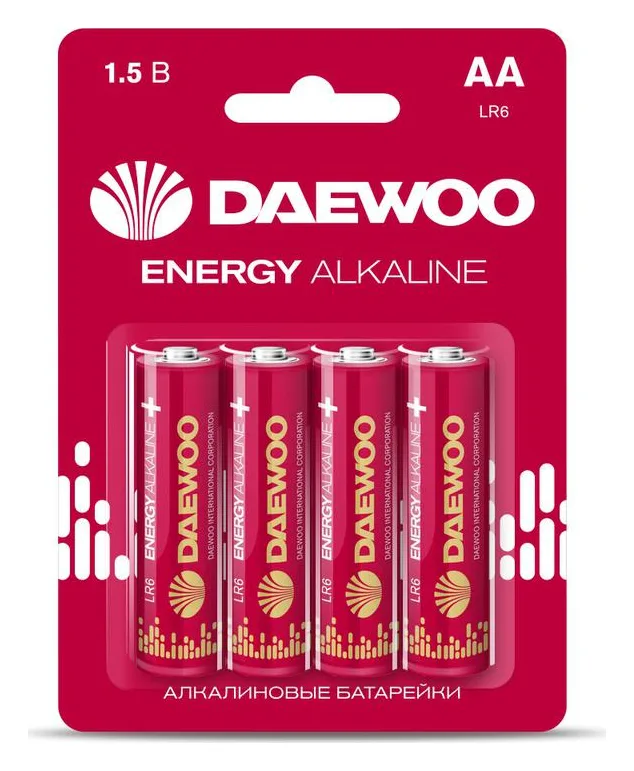 Элемент питания алкалиновый AA/LR6 1.5В Energy Alkaline 2021 BL-4 (уп.4шт) DAEWOO 5029781