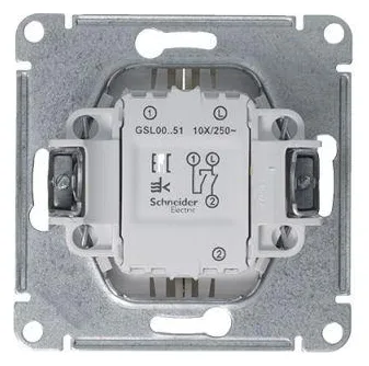 Выключатель 2-кл. СП Glossa 10А IP20 (сх. 5) 10AX механизм платина SE GSL001251