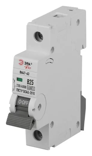 Выключатель автоматический 1п B 25А 4.5кА ВА47-63 PRO ЭРА Б0059372