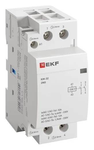 Контактор модульный КМ 32А 2NО (2 мод.) EKF km-2-32-20