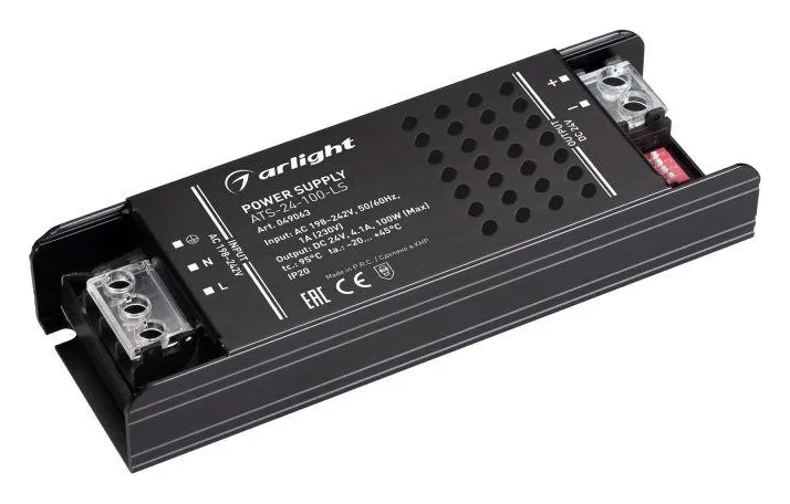 Блок питания ATS-24-100-LS (24В 4.1А 100Вт) IP20 сетка Arlight 049063