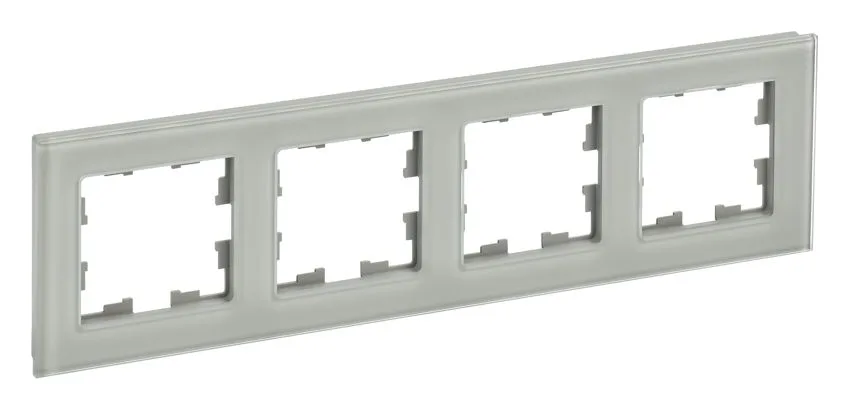 Рамка 4-м BRITE РУ-4-2-БрД стекло дым. IEK BR-M42-G-K30