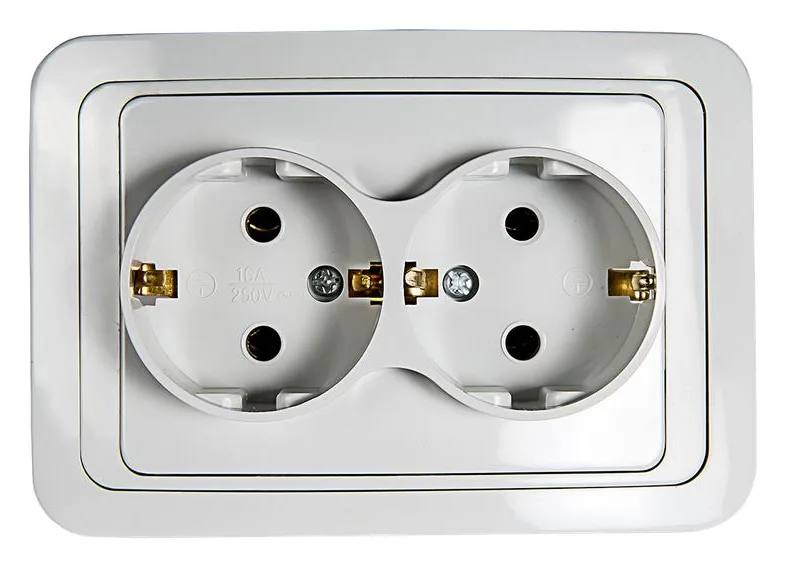 Розетка 2-м CLASSICO с заземл. 2128 бел. ASD / IN HOME 4680005959921