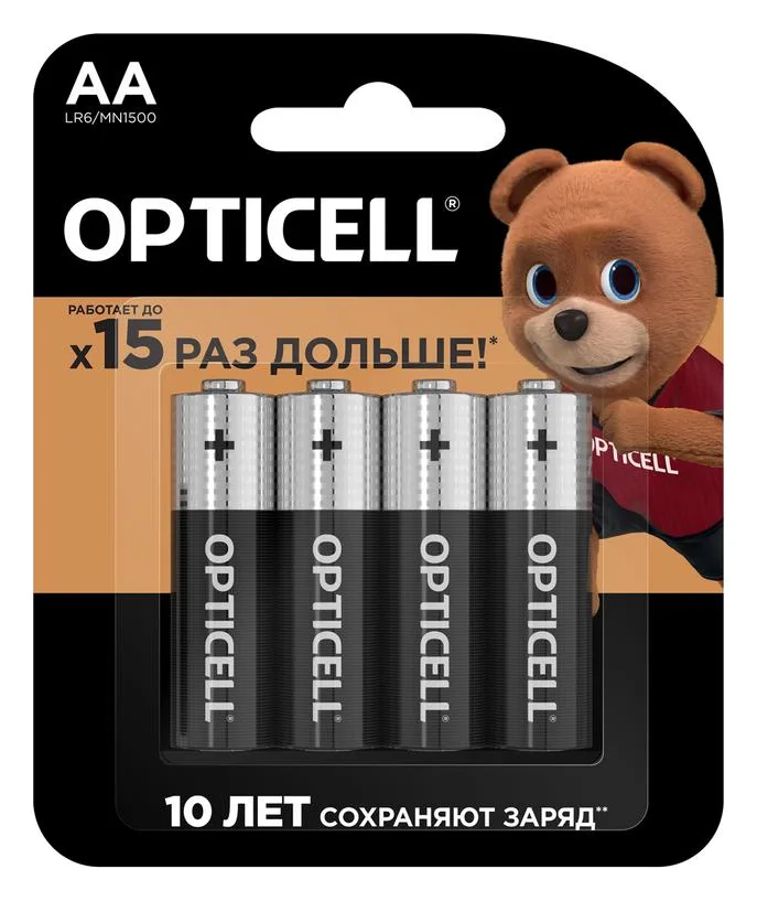 Элемент питания алкалиновый AA/LR6 (блист.4шт) Basic Opticell 5051001/6051001