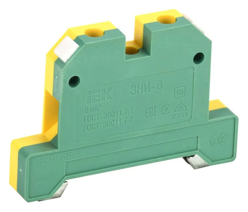 Зажим наборный ЗНИ-6PEN 6кв.мм (JXB-земля) IEK YZN20-006-K52