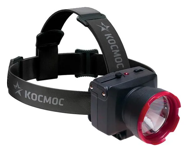 Фонарь аккумуляторный налобный H1W LED 1Вт 2 режима аккум. 0.5А.ч ЗУ 220В КОСМОС KOCAccuH1WLED