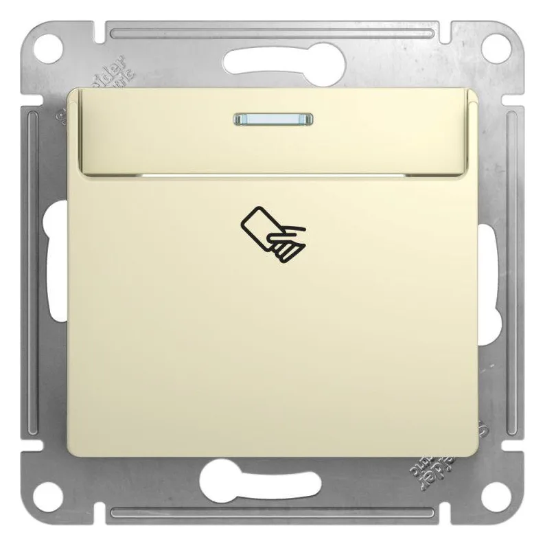 Выключатель карточный 1-кл. 1мод. СП Glossa 10А IP20 (сх. 6) механизм беж. SE GSL000269