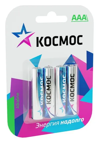 Элемент питания алкалиновый AAA/LR03 BP-4 (блист.4шт) КОСМОС KOCLR034BL_classic