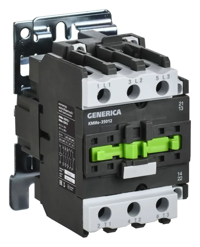 Контактор КМИе-35012 50А 230В/АС3 1НО 1НЗ GENERICA KKME31-050-230-11