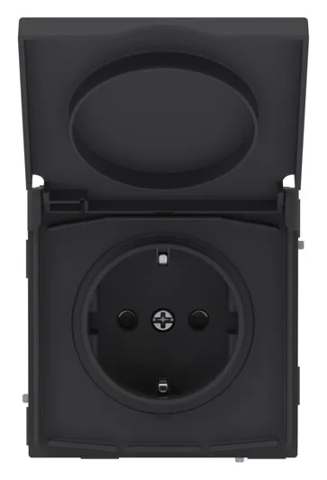 Розетка силовая KANT IP44 2P+E защ. шторки с крышкой черн. уголь DKC 7012013