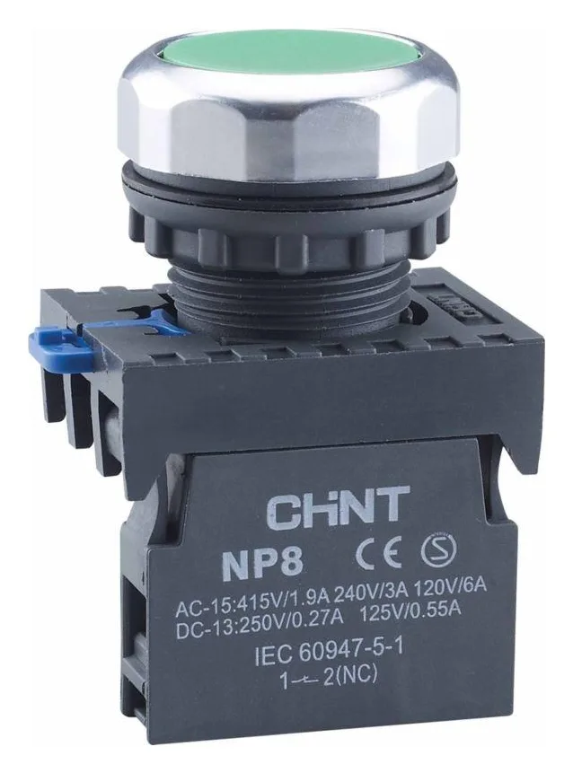 Кнопка управления NP8-10BN/3 без подсветки зел. 1НО IP65 (R) CHINT 667232