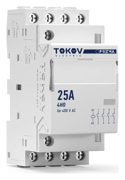 Контактор модульный 36мм 25А 230В АС 4НО PRIZMA TOKOV ELECTRIC TKE-PZ-MC-2-25-230-40