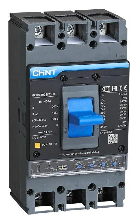 Выключатель автоматический 3п 400А 70кА NXMS-400H с электрон. расцеп. (R) CHINT 845726