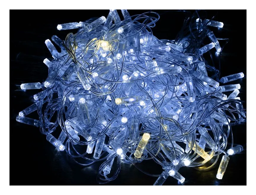 Гирлянда "Нить" 10м 100LED бел. IP44 провод прозр. 230В мерцание транзит IEK LGDU121-2-100-10-T-S-44