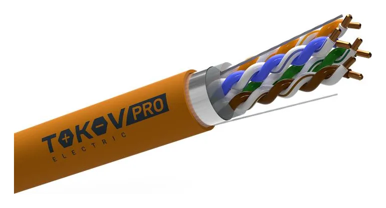 Кабель витая пара F/UTP 4х2х23AWG(0.57мм) кат.6 ZH нг(А)-HF (LSZH) indoor 305м (м) PRO TOKOV ELECTRIC TKP-C06-F42-6-RU-LSZH