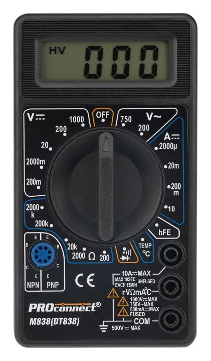 Мультиметр портативный M838 (DT838) PROCONNECT 13-3013